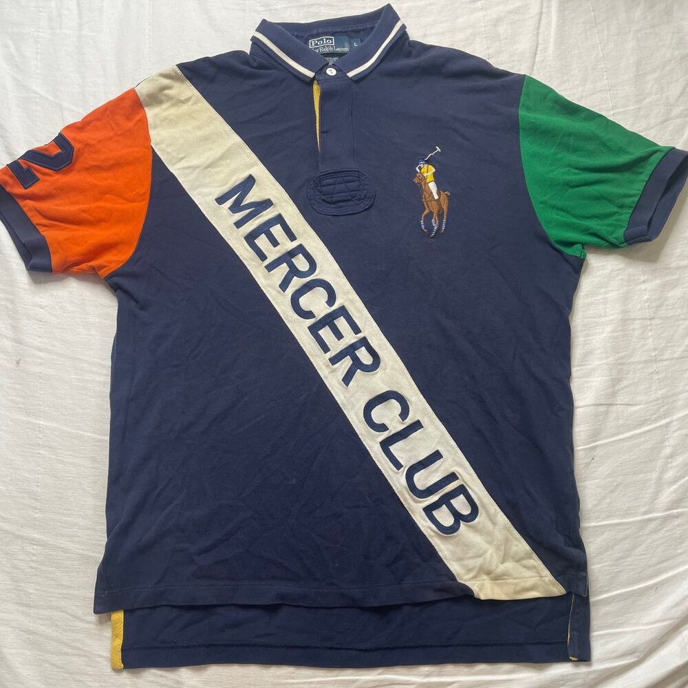 Polo Ralph Lauren Mercer Club Polo Shirt Big Pony Embroidered Size Large Men's